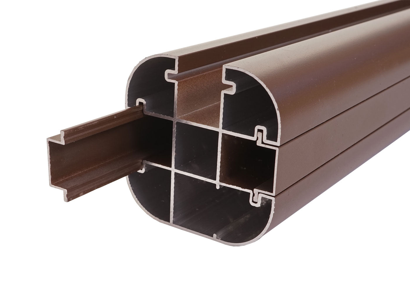 Cosmo Casa - Aluminium Paal Sarthe WPC Hekwerk - Zuilpaal & Insteeksysteem - Aluminium - Bruin - 98 cm