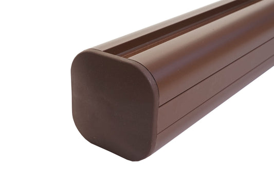 Cosmo Casa - Aluminium Paal Sarthe WPC Hekwerk - Zuilpaal & Insteeksysteem - Aluminium - Bruin - 98 cm