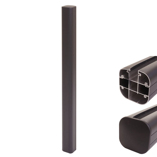 Cosmo Casa - Aluminium Paal Sarthe WPC Hekwerk - Zuilpaal & Insteeksysteem - Aluminium - Antraciet - 98 cm