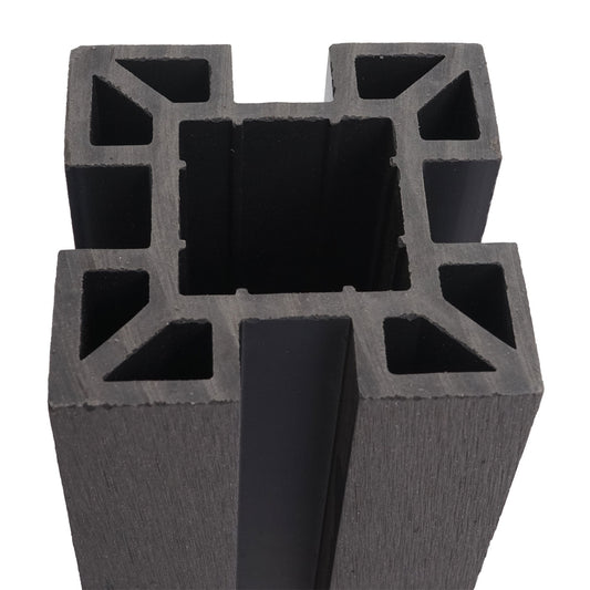 Cosmo Casa - WPC Paal Sarthe WPC Hekwerk - Zuilpaal & Insteeksysteem - WPC - Grijs - 98 cm