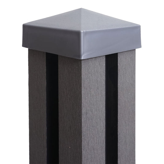 Cosmo Casa - WPC Paal Sarthe WPC Hekwerk - Zuilpaal & Insteeksysteem - WPC - Grijs - 98 cm