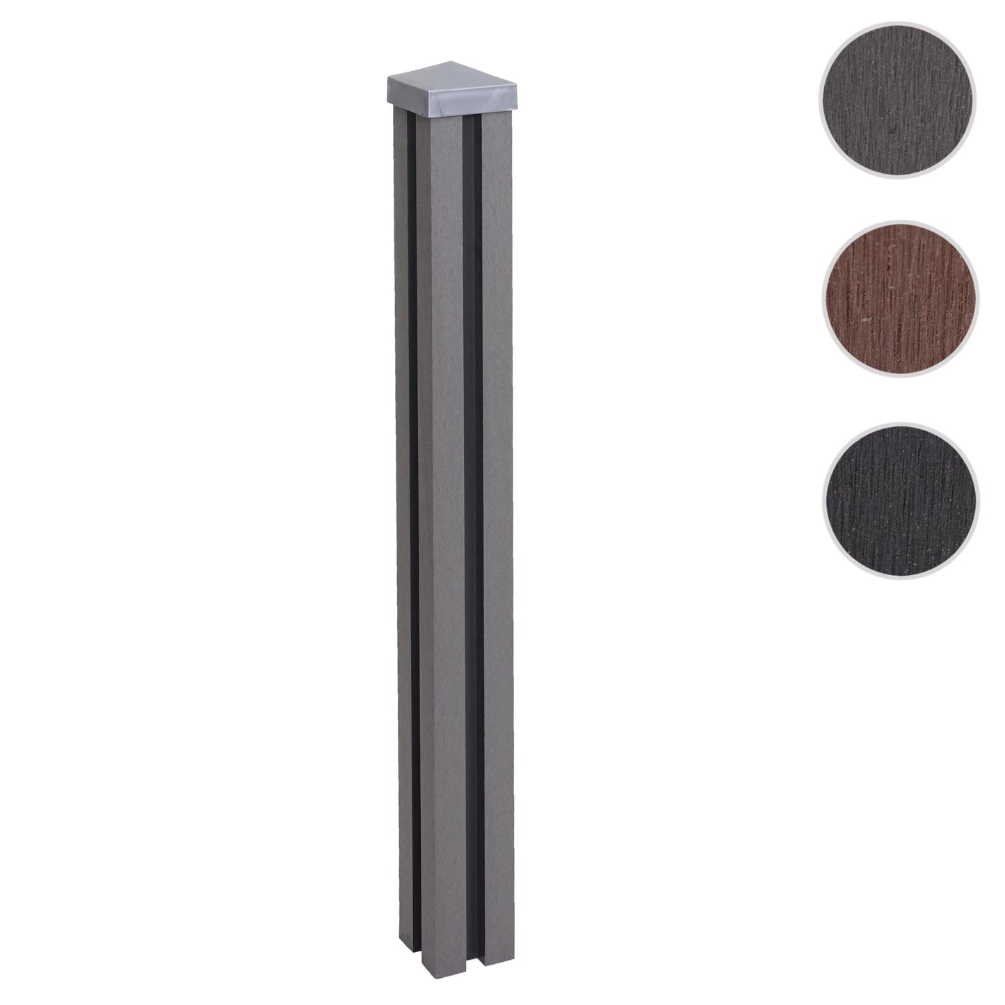 Cosmo Casa - WPC Paal Sarthe WPC Hekwerk - Zuilpaal & Insteeksysteem - WPC - Grijs - 98 cm