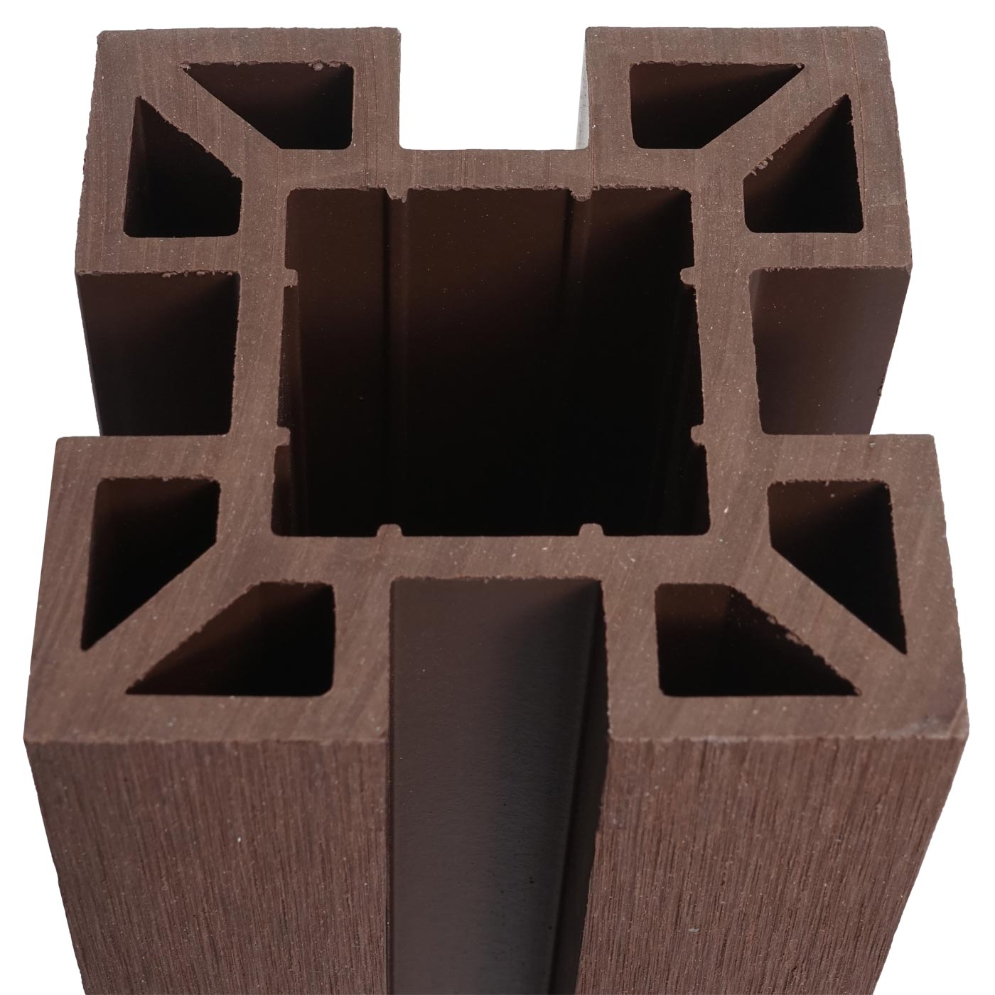 Cosmo Casa - WPC Paal Sarthe WPC Hekwerk - Zuilpaal & Insteeksysteem - WPC - Bruin - 98 cm