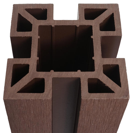 Cosmo Casa - WPC Paal Sarthe WPC Hekwerk - Zuilpaal & Insteeksysteem - WPC - Bruin - 98 cm