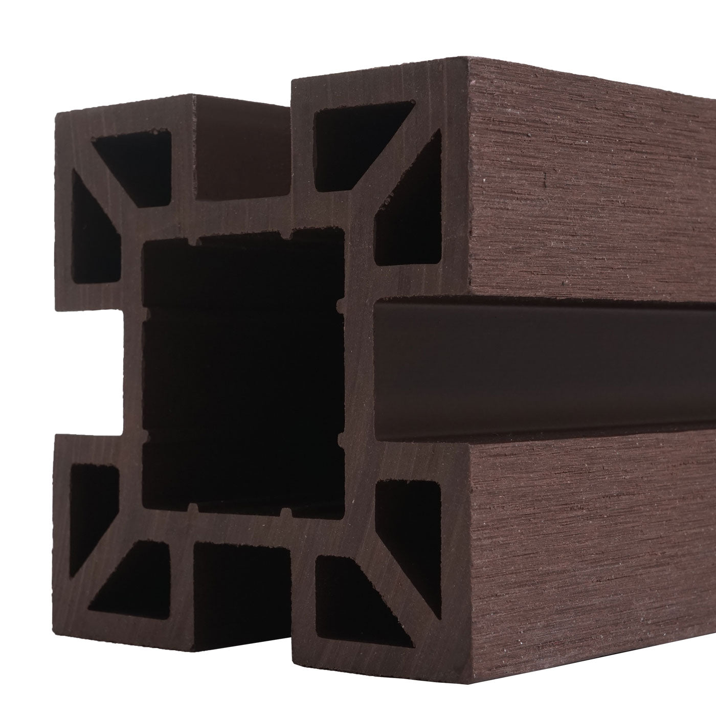 Cosmo Casa - WPC Paal Sarthe WPC Hekwerk - Zuilpaal & Insteeksysteem - WPC - Bruin - 98 cm