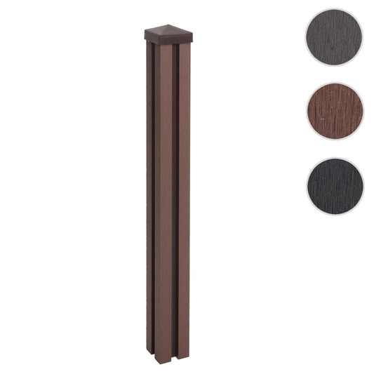 Cosmo Casa - WPC Paal Sarthe WPC Hekwerk - Zuilpaal & Insteeksysteem - WPC - Bruin - 98 cm