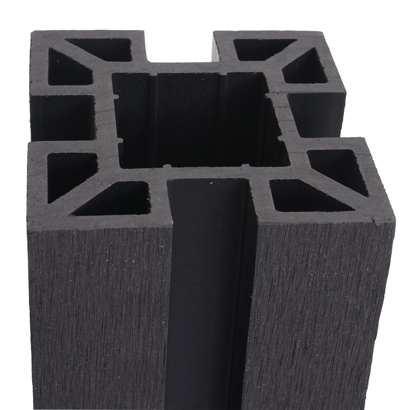 Cosmo Casa - WPC Paal Sarthe WPC Hekwerk - Zuilpaal & Insteeksysteem - WPC - Antraciet - 98 cm