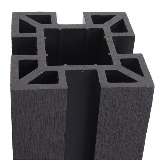 Cosmo Casa - WPC Paal Sarthe WPC Hekwerk - Zuilpaal & Insteeksysteem - WPC - Antraciet - 98 cm