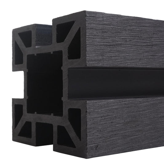 Cosmo Casa - WPC Paal Sarthe WPC Hekwerk - Zuilpaal & Insteeksysteem - WPC - Antraciet - 98 cm