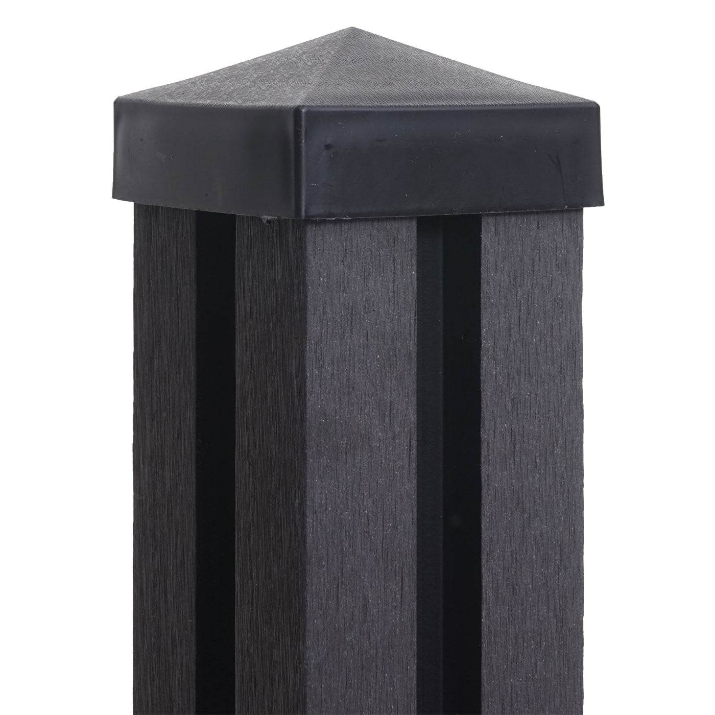 Cosmo Casa - WPC Paal Sarthe WPC Hekwerk - Zuilpaal & Insteeksysteem - WPC - Antraciet - 98 cm