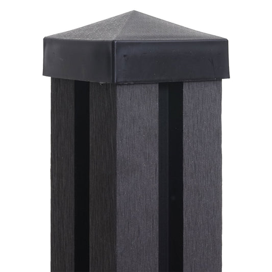 Cosmo Casa - WPC Paal Sarthe WPC Hekwerk - Zuilpaal & Insteeksysteem - WPC - Antraciet - 98 cm