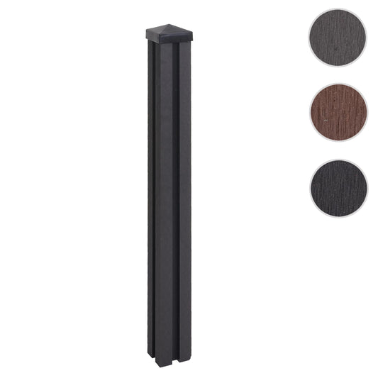 Cosmo Casa - WPC Paal Sarthe WPC Hekwerk - Zuilpaal & Insteeksysteem - WPC - Antraciet - 98 cm