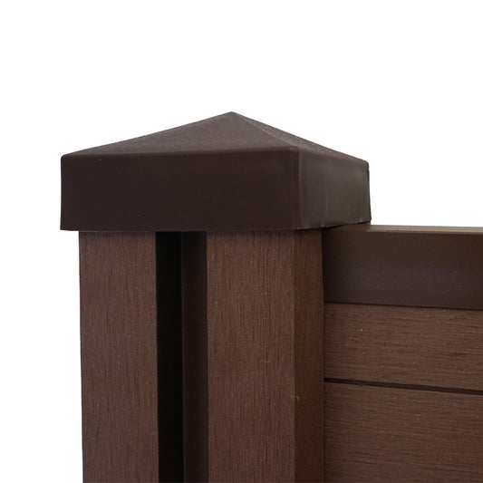Cosmo Casa - Zichtscherm Eindset - Eindprofiel - WPC - Bruin - 180 cm