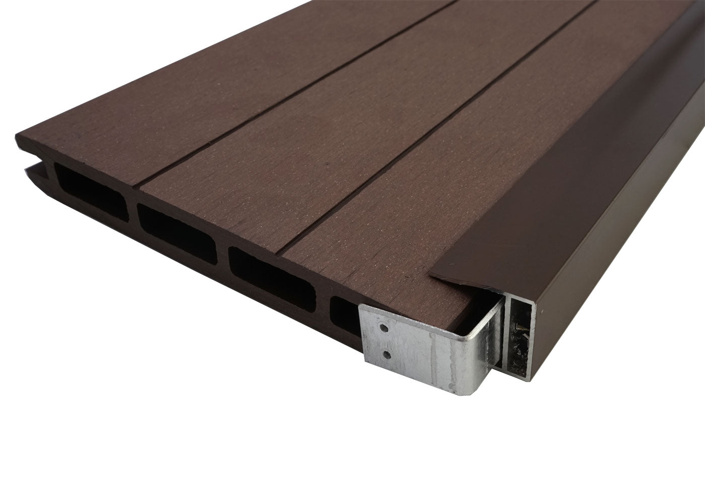 Cosmo Casa - Zichtscherm Eindset - Eindprofiel - WPC - Bruin - 180 cm