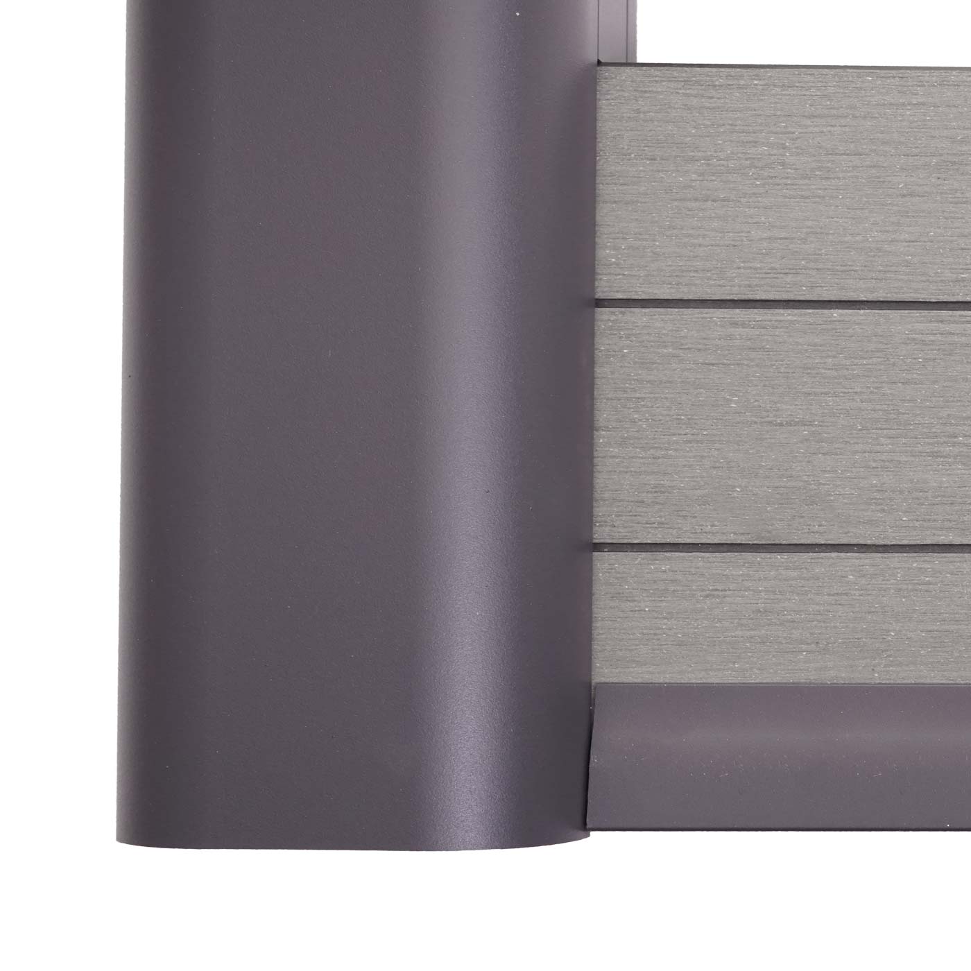 Cosmo Casa - Eindset voor WPC Privacyscherm Sarthe - Eindprofiel - Aluminium Paal - Grijs - 180 cm