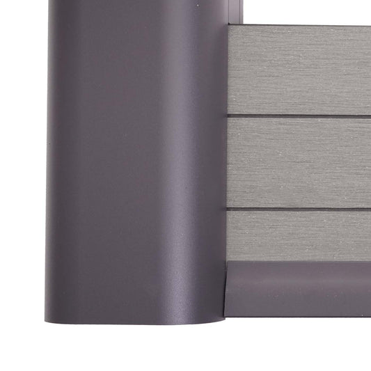 Cosmo Casa - Eindset voor WPC Privacyscherm Sarthe - Eindprofiel - Aluminium Paal - Grijs - 180 cm