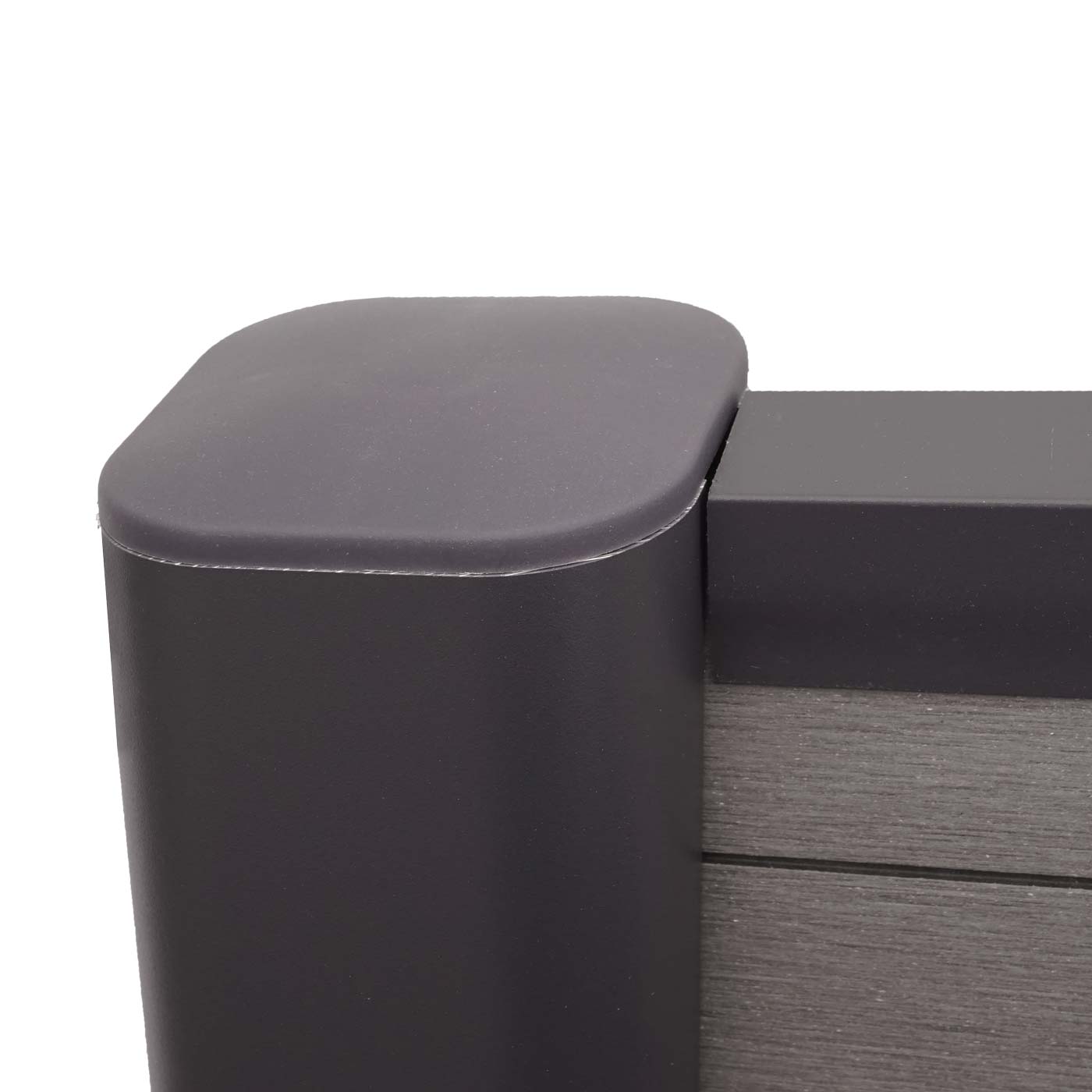 Cosmo Casa - Eindset voor WPC Privacyscherm Sarthe - Eindprofiel - Aluminium Paal - Grijs - 180 cm