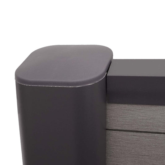 Cosmo Casa - Eindset voor WPC Privacyscherm Sarthe - Eindprofiel - Aluminium Paal - Grijs - 180 cm