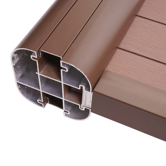 Cosmo Casa - Eindset voor WPC Privacyscherm Sarthe - Eindprofiel - Aluminium Paal - Bruin - 180 cm