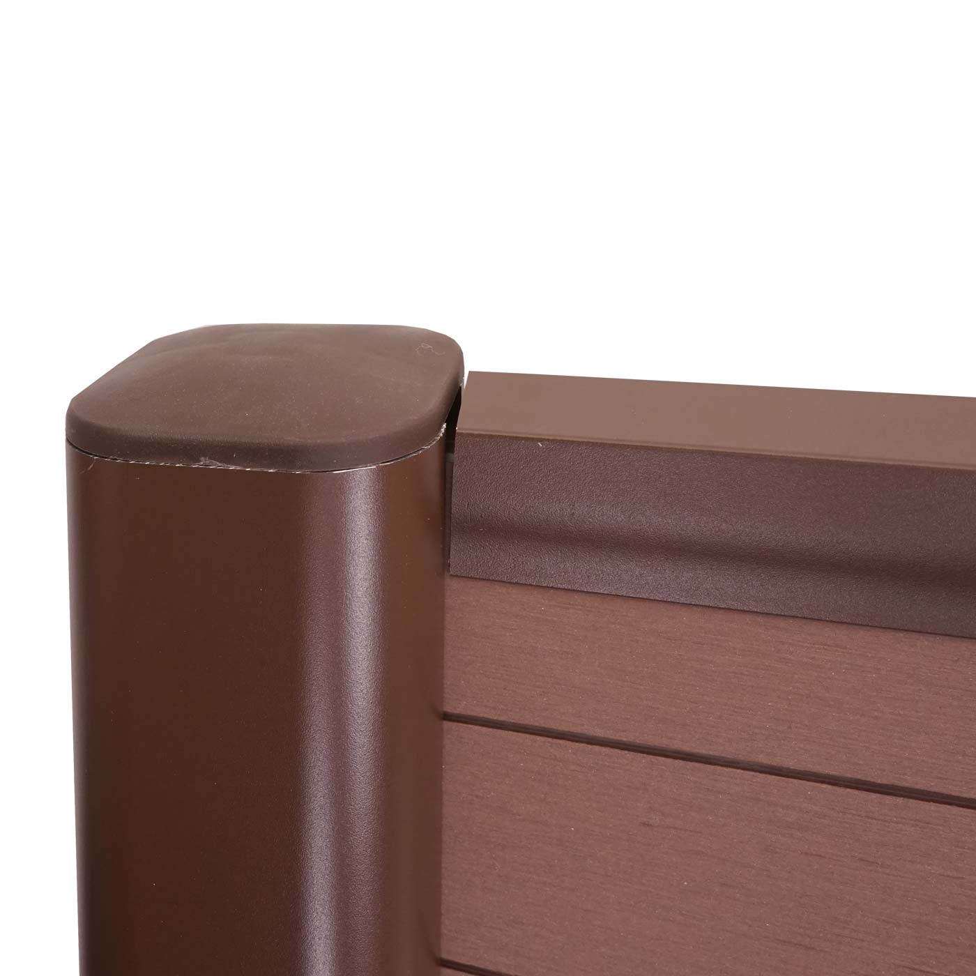 Cosmo Casa - Eindset voor WPC Privacyscherm Sarthe - Eindprofiel - Aluminium Paal - Bruin - 180 cm