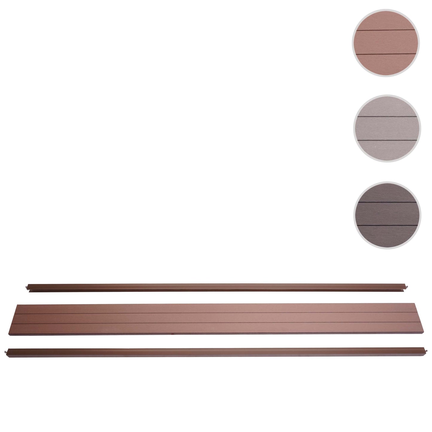 Cosmo Casa - Eindset voor WPC Privacyscherm Sarthe - Eindprofiel - Aluminium Paal - Bruin - 180 cm