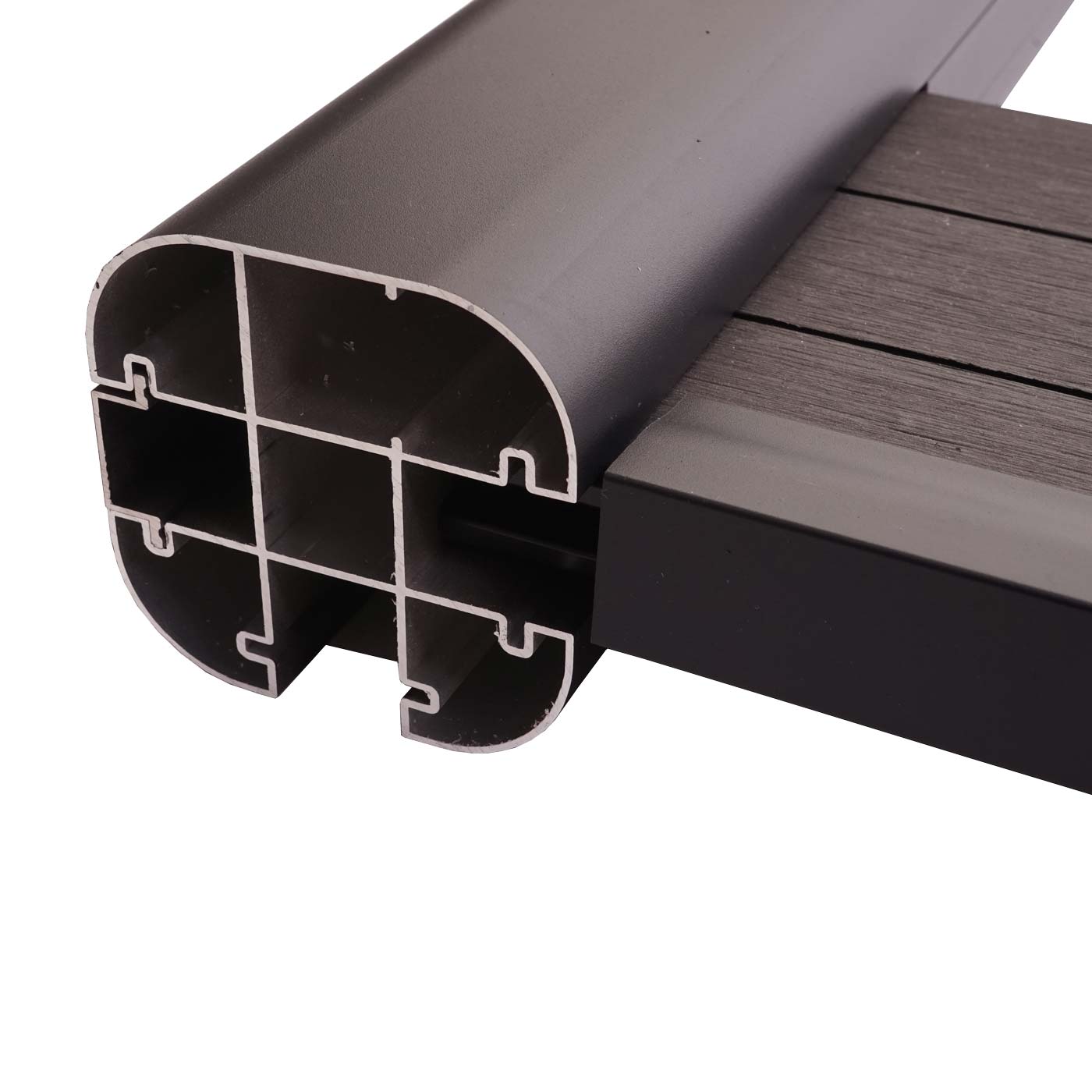 Cosmo Casa - Eindset voor WPC Zichtscherm Sarthe - Eindprofiel - Aluminium Paal - Antraciet - 180 cm