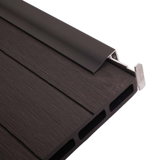 Cosmo Casa - Eindset voor WPC Zichtscherm Sarthe - Eindprofiel - Aluminium Paal - Antraciet - 180 cm