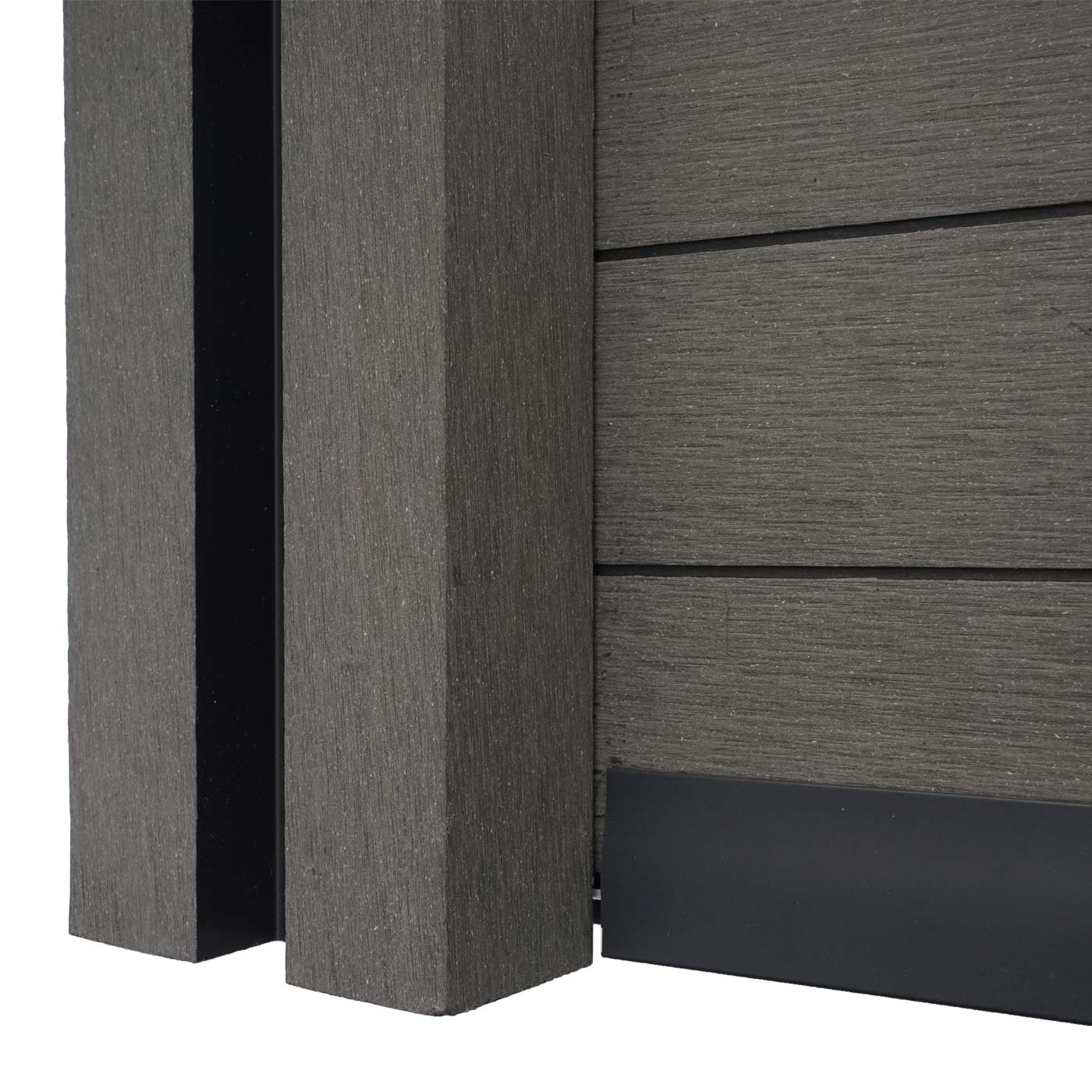 Cosmo Casa - Eindset voor WPC Zichtscherm Sarthe - Eindprofiel - WPC Paal - Grijs - 90 cm