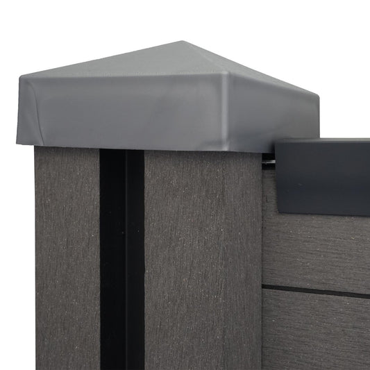 Cosmo Casa - Eindset voor WPC Zichtscherm Sarthe - Eindprofiel - WPC Paal - Grijs - 90 cm