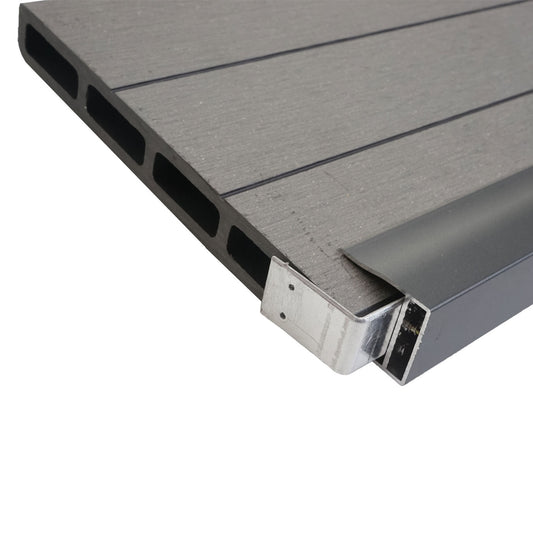 Cosmo Casa - Eindset voor WPC Zichtscherm Sarthe - Eindprofiel - WPC Paal - Grijs - 90 cm