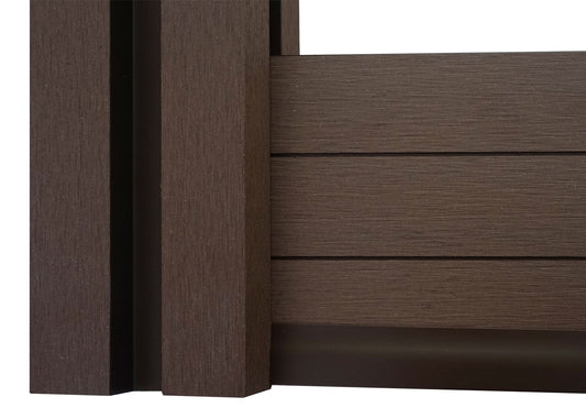 Cosmo Casa - Eindset voor WPC Zichtscherm Sarthe - Eindprofiel - WPC Paal - Bruin - 90 cm