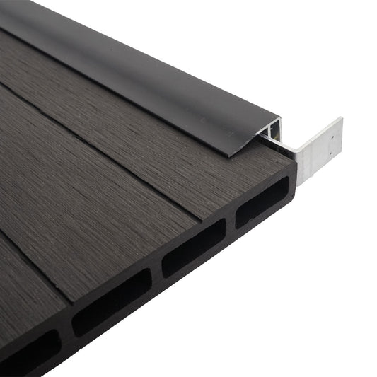 Cosmo Casa - Eindset voor WPC Zichtscherm Sarthe - Eindprofiel - WPC Paal - Antraciet - 90 cm