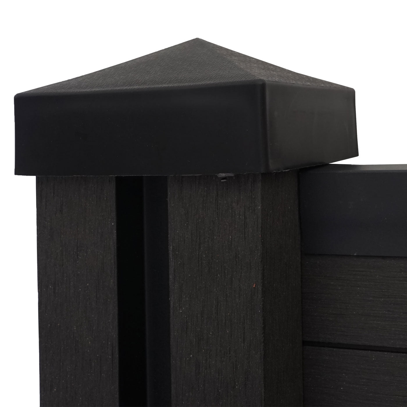 Cosmo Casa - Eindset voor WPC Zichtscherm Sarthe - Eindprofiel - WPC Paal - Antraciet - 90 cm