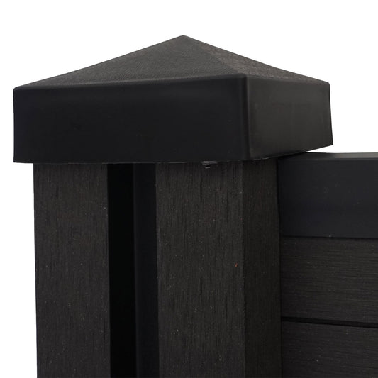 Cosmo Casa - Eindset voor WPC Zichtscherm Sarthe - Eindprofiel - WPC Paal - Antraciet - 90 cm
