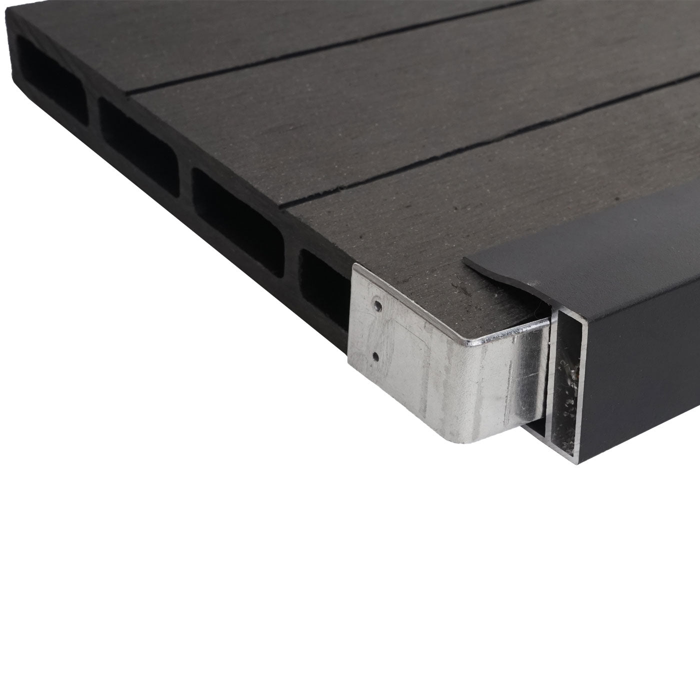 Cosmo Casa - Eindset voor WPC Zichtscherm Sarthe - Eindprofiel - WPC Paal - Antraciet - 90 cm