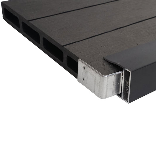 Cosmo Casa - Eindset voor WPC Zichtscherm Sarthe - Eindprofiel - WPC Paal - Antraciet - 90 cm