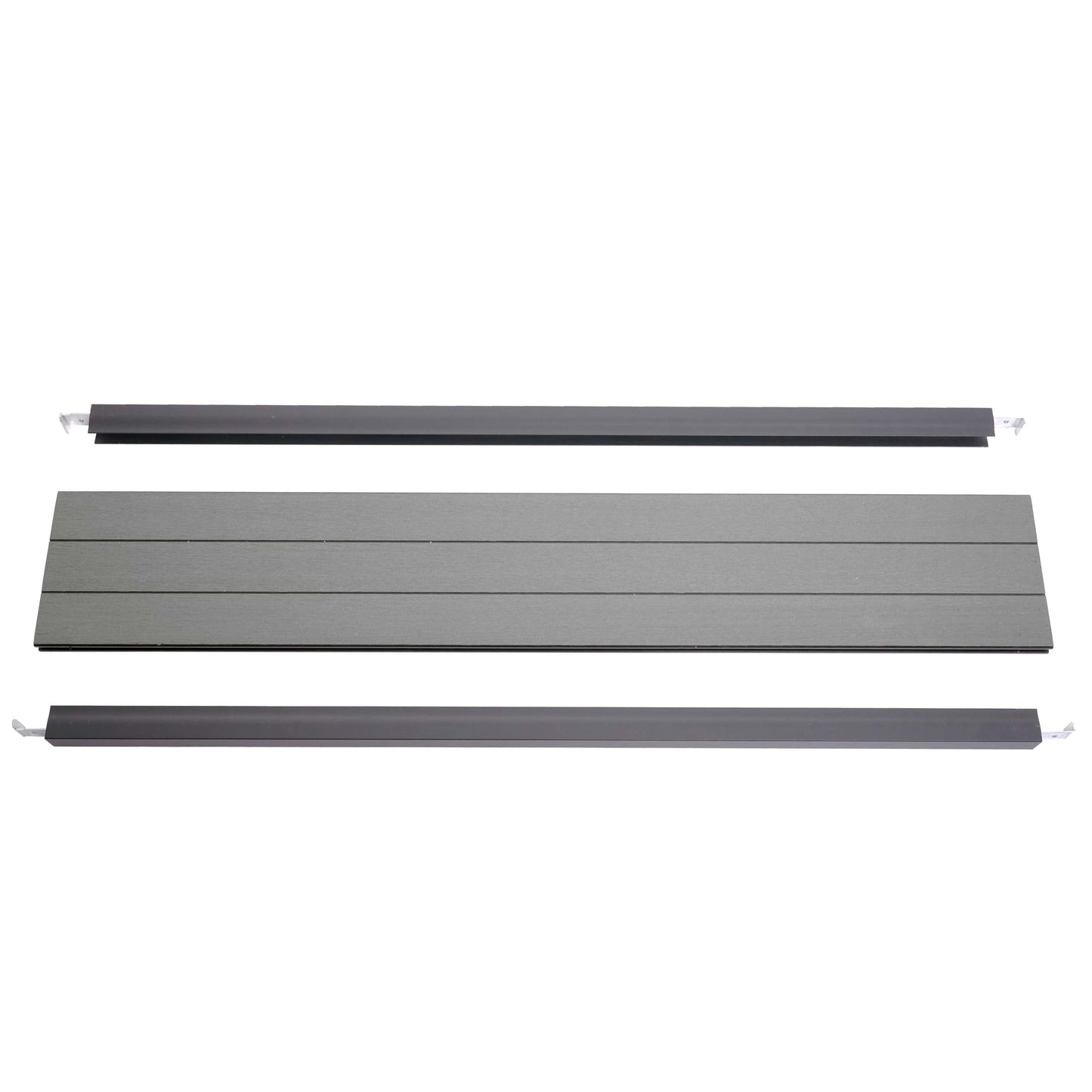 Cosmo Casa - Eindset voor WPC Privacyscherm Sarthe - Eindprofiel - Aluminium Paal - Grijs - 90 cm