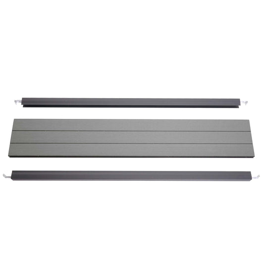 Cosmo Casa - Eindset voor WPC Privacyscherm Sarthe - Eindprofiel - Aluminium Paal - Grijs - 90 cm