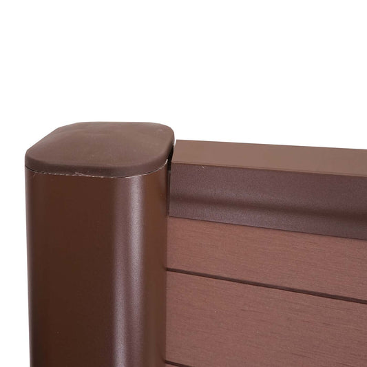 Cosmo Casa - Eindset voor WPC Zichtscherm Sarthe - Eindprofiel - Aluminium Paal - Bruin - 90 cm