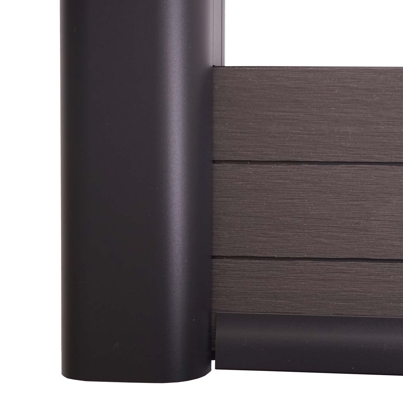 Cosmo Casa - Eindset voor WPC Zichtscherm Sarthe - Eindprofiel - Aluminium Paal - Antraciet - 90 cm