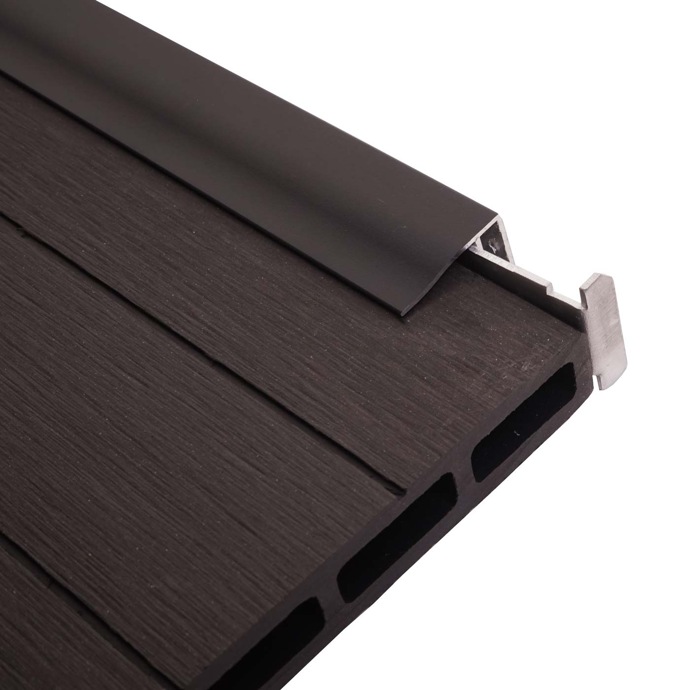 Cosmo Casa - Eindset voor WPC Zichtscherm Sarthe - Eindprofiel - Aluminium Paal - Antraciet - 90 cm