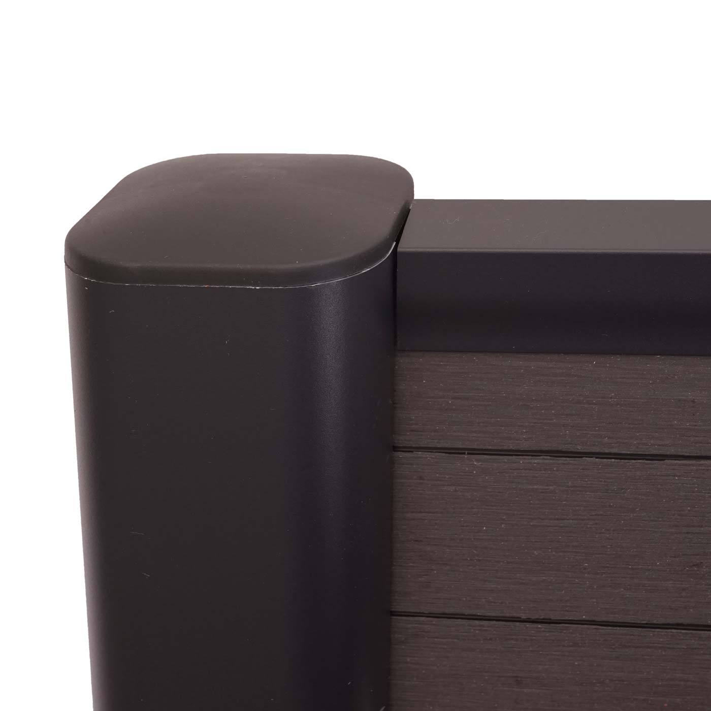 Cosmo Casa - Eindset voor WPC Zichtscherm Sarthe - Eindprofiel - Aluminium Paal - Antraciet - 90 cm