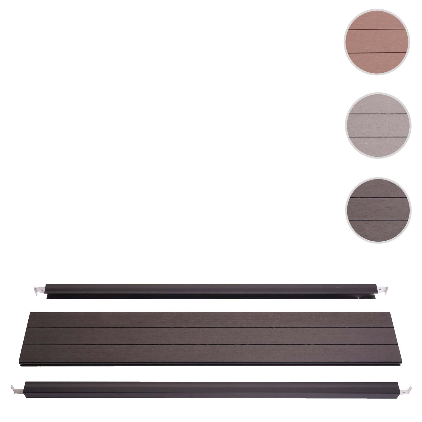 Cosmo Casa - Eindset voor WPC Zichtscherm Sarthe - Eindprofiel - Aluminium Paal - Antraciet - 90 cm