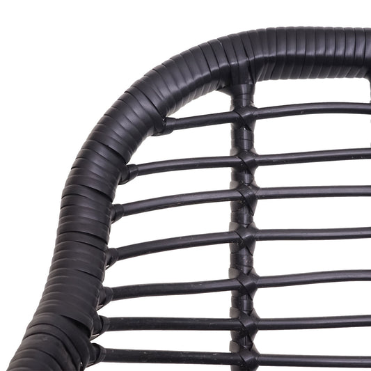 Cosmo Casa - Polyrotan Set - Balkonset Tuinset Zitgroep - Stoel Touw - Antraciet met Antraciet Kussen