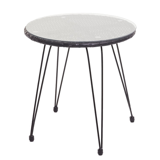 Cosmo Casa - Polyrotan Set - Balkonset Tuinset Zitgroep - Stoel Touw - Antraciet met Antraciet Kussen