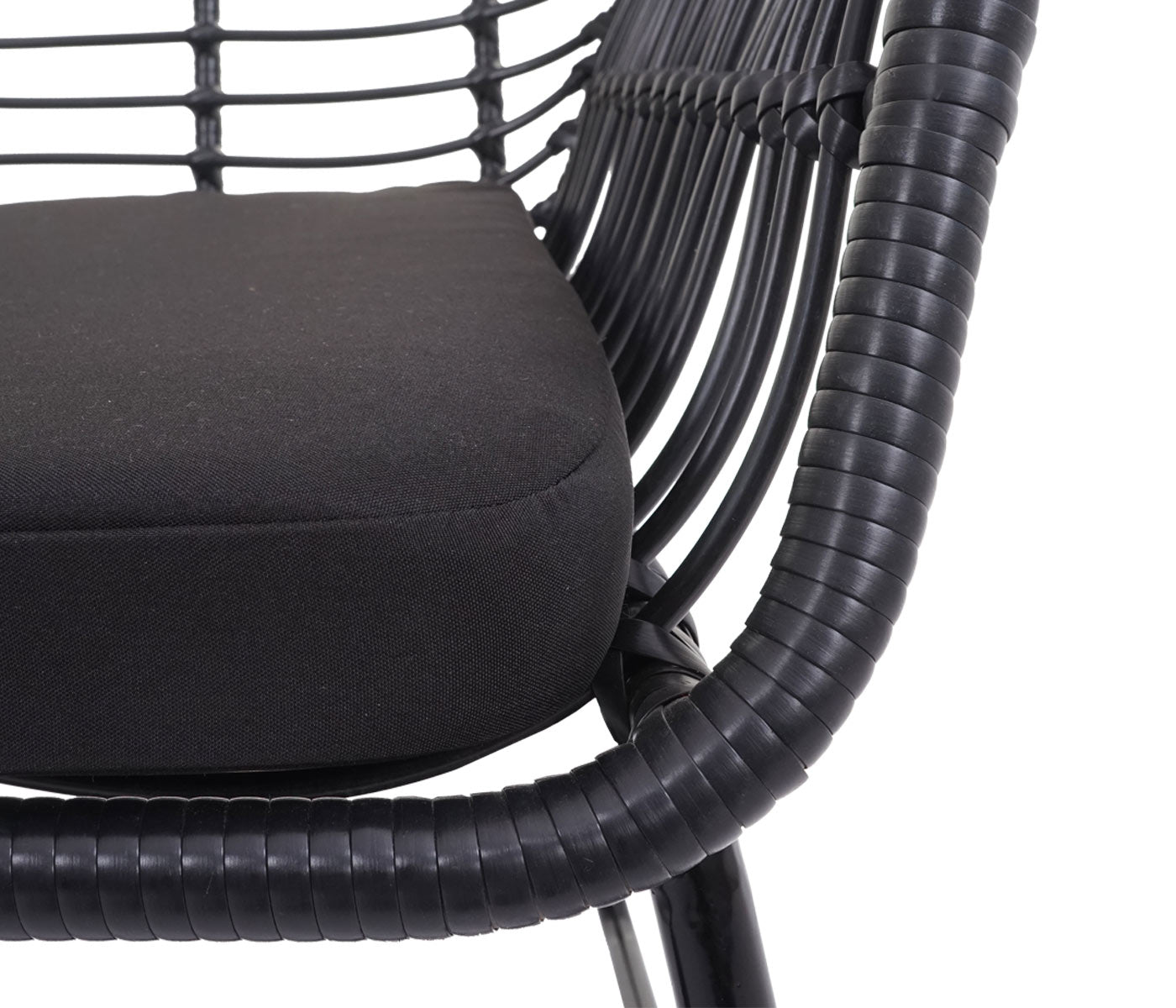 Cosmo Casa - Polyrattan Set - Tuinbankset Zitgroep Stoel - Touw - Antraciet - Bekleding Antraciet zonder Sierkussens