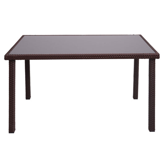 Cosmo Casa - Polyrotan tafel - Tuintafel balkontafel - 120x75cm - Bruin