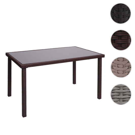 Cosmo Casa - Polyrotan tafel - Tuintafel balkontafel - 120x75cm - Bruin
