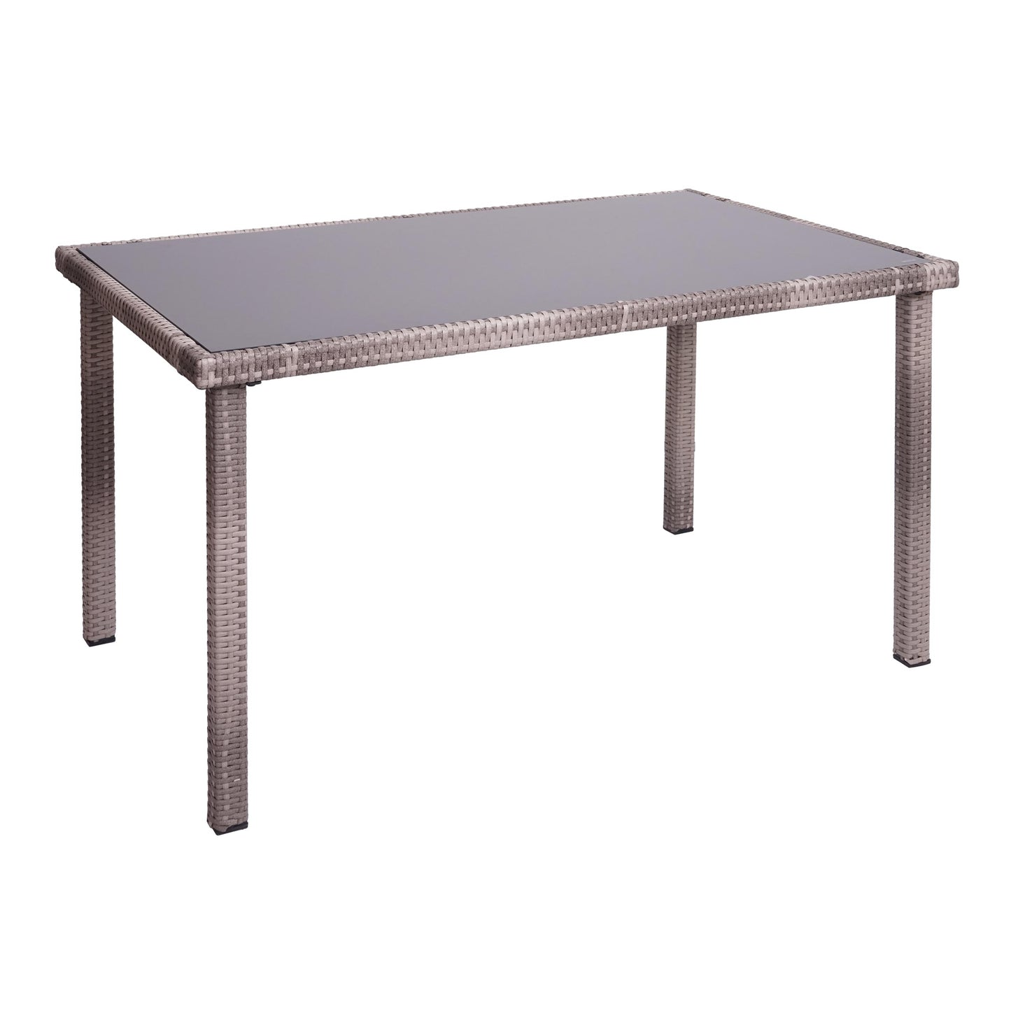 Cosmo Casa - Polyrotan tafel - Tuintafel balkontafel - 120x75cm - Grijsbruin