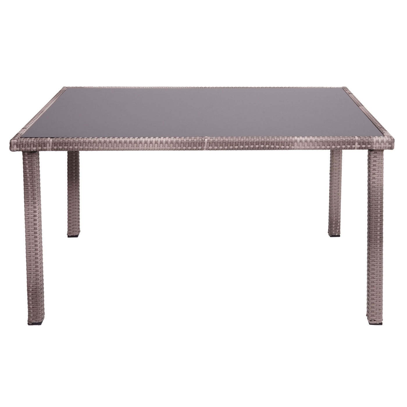 Cosmo Casa - Polyrotan tafel - Tuintafel balkontafel - 120x75cm - Grijsbruin